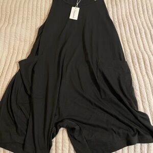 Sundance Black Sleeveless Romper with Pockets
